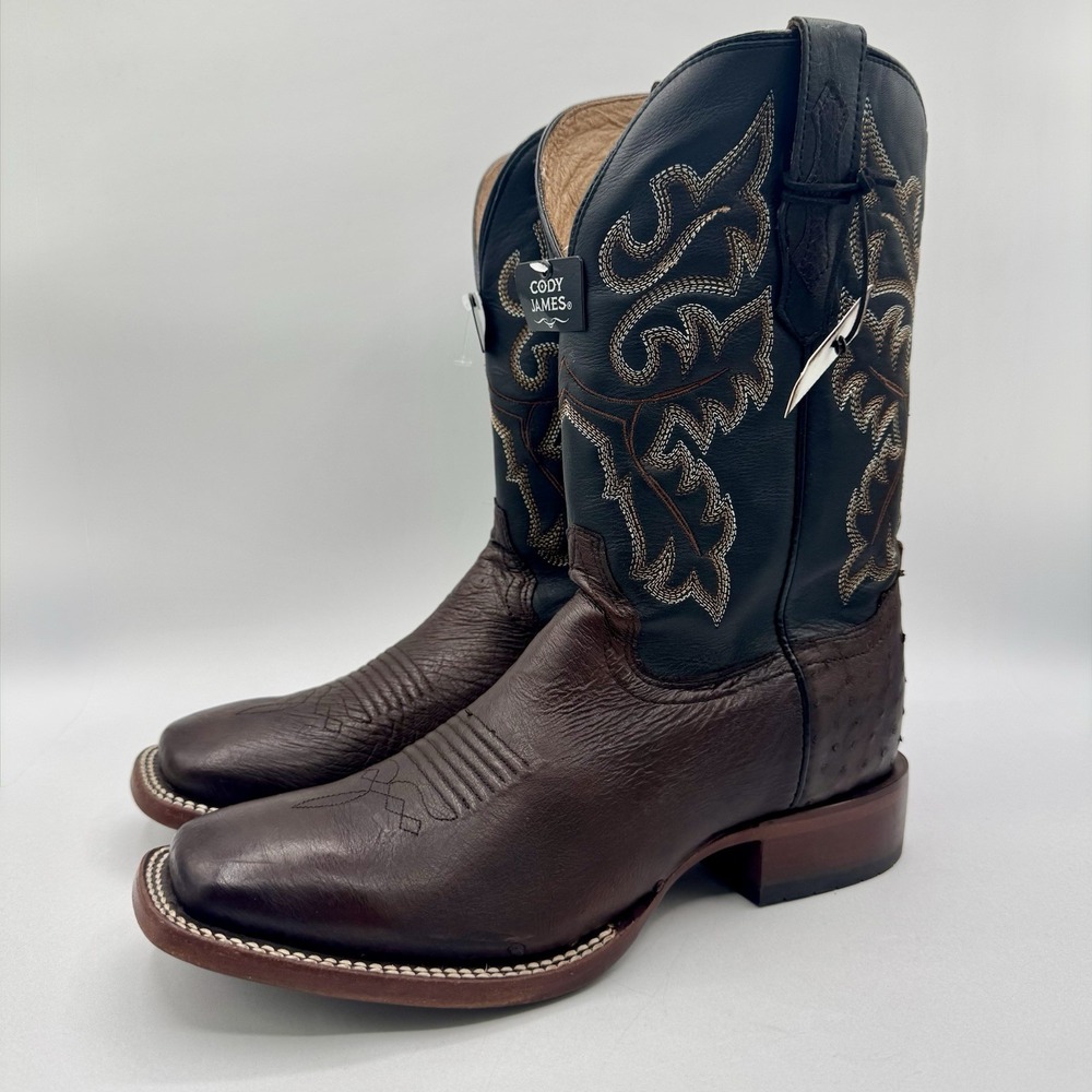 Cody James Ostrich Boots Men's Size 9 D Brown Exotic Genuine